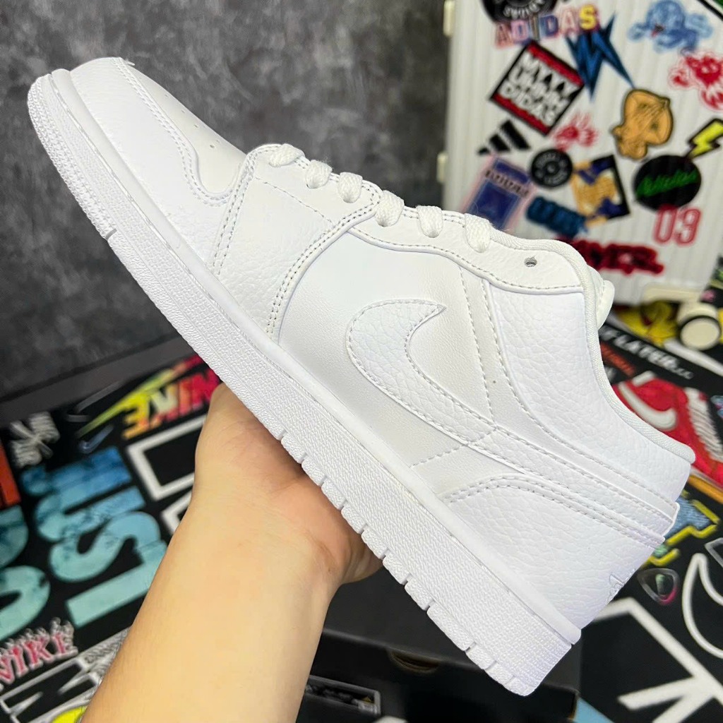 Giày Sneaker Jordam 1 Low Full White, Jordan 1 Triple White SC