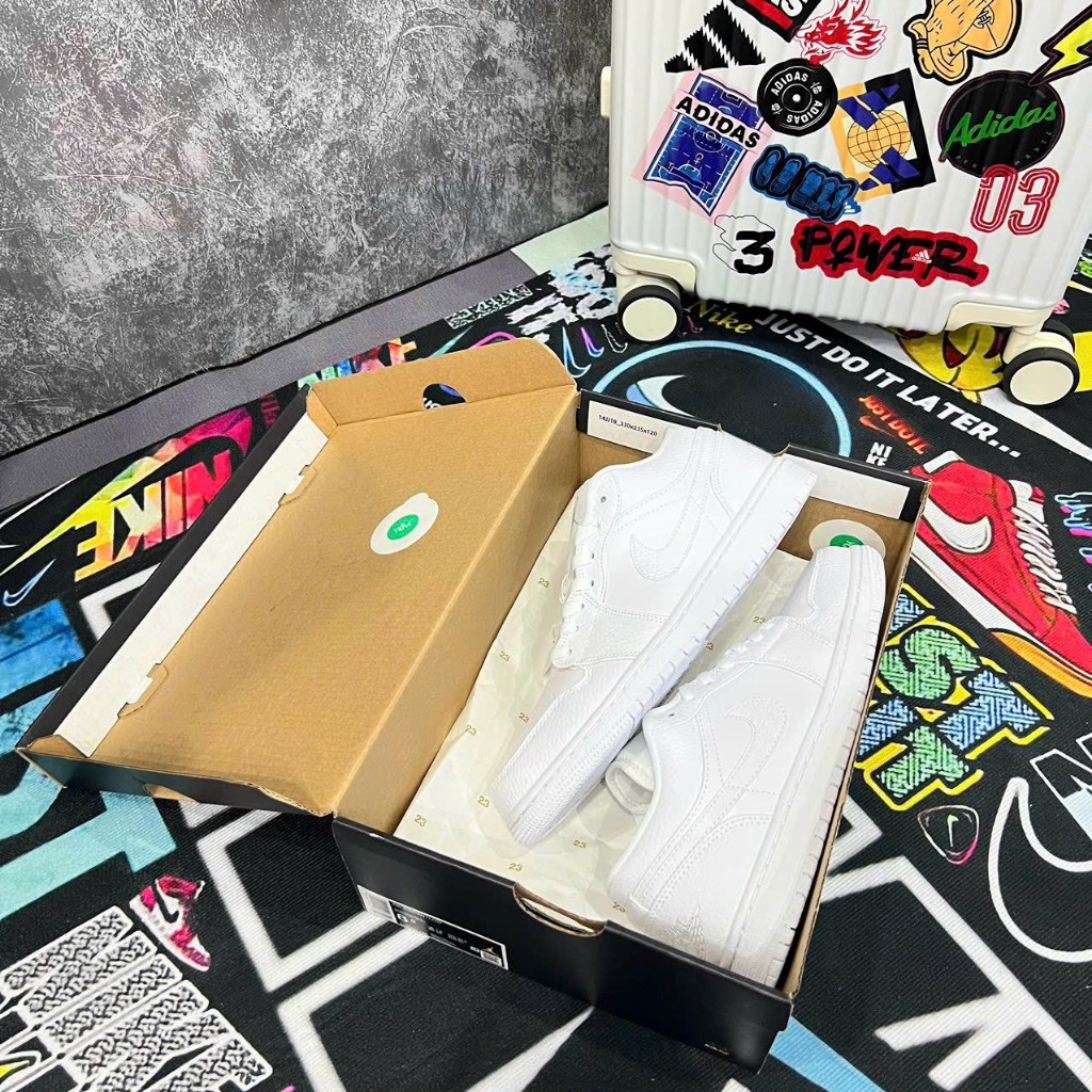 Giày Sneaker Jordam 1 Low Full White, Jordan 1 Triple White SC