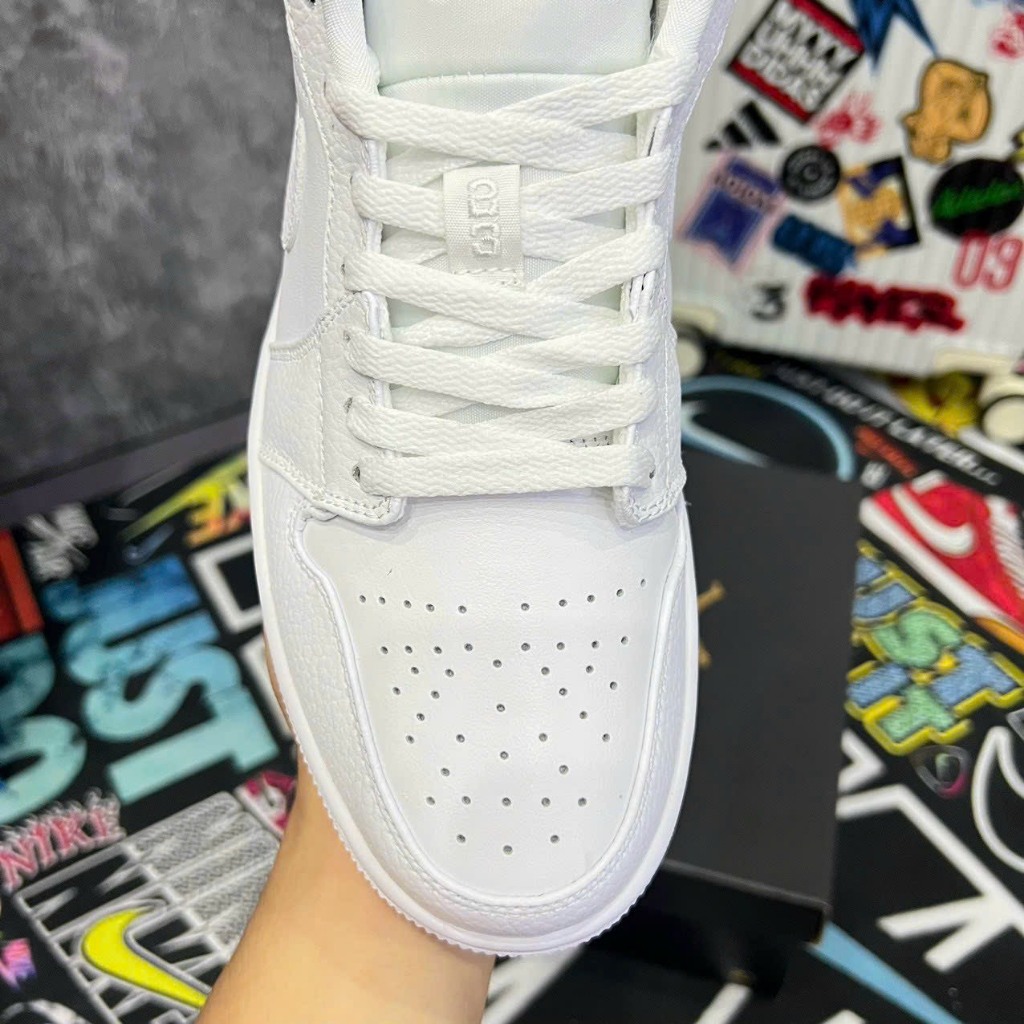 Giày Sneaker Jordam 1 Low Full White, Jordan 1 Triple White SC