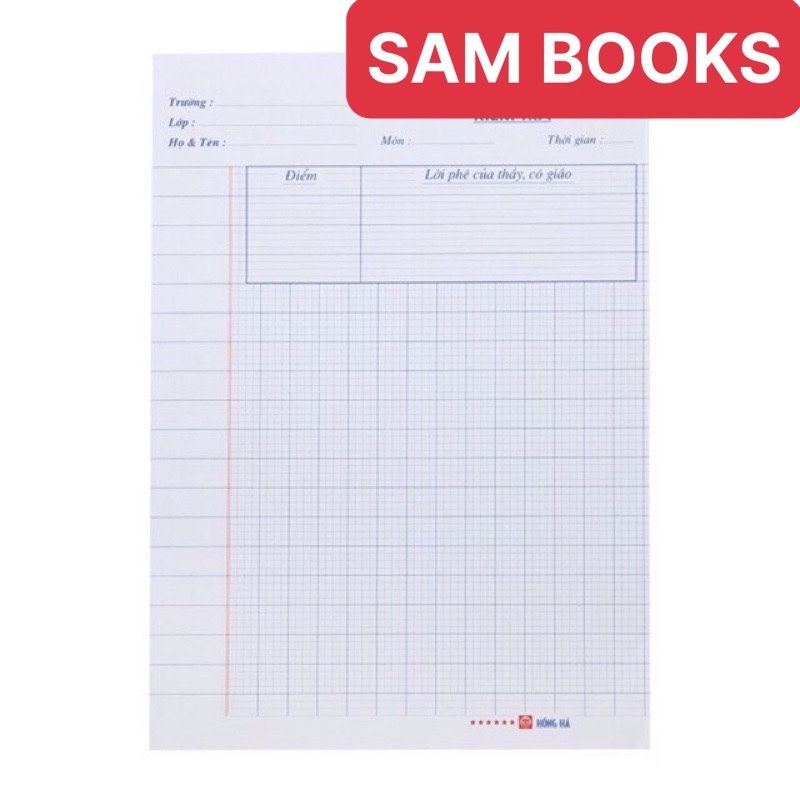 Tập Giấy kiểm tra ô li Hồng Hà 4891 ĐL120g