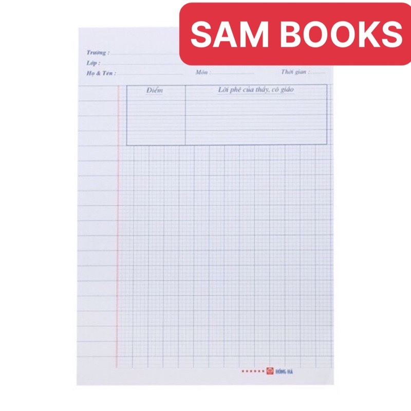 Tập Giấy kiểm tra ô li Hồng Hà 4891 ĐL120g