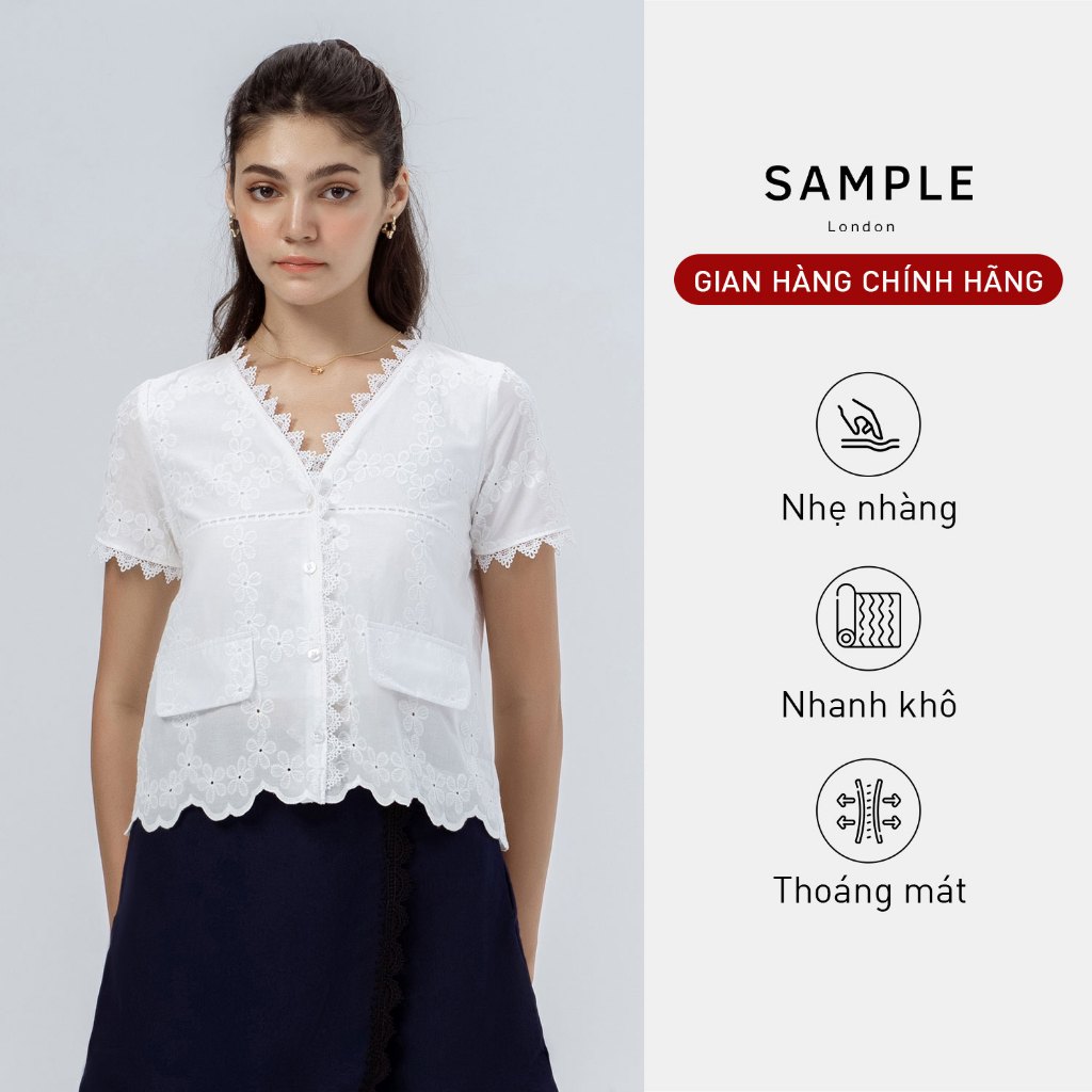 Áo xô phối ren Naomi Top Sample London thoáng mát, nhanh khô và nhẹ nhàng