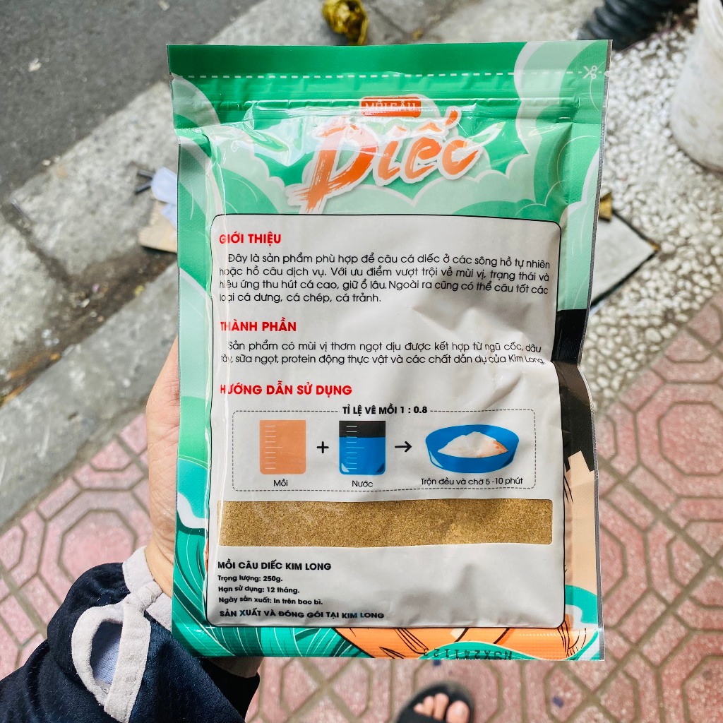 Mồi Câu Diếc Kim Long 250g Câu Cá Diếc, Chép Siêu Nhạy