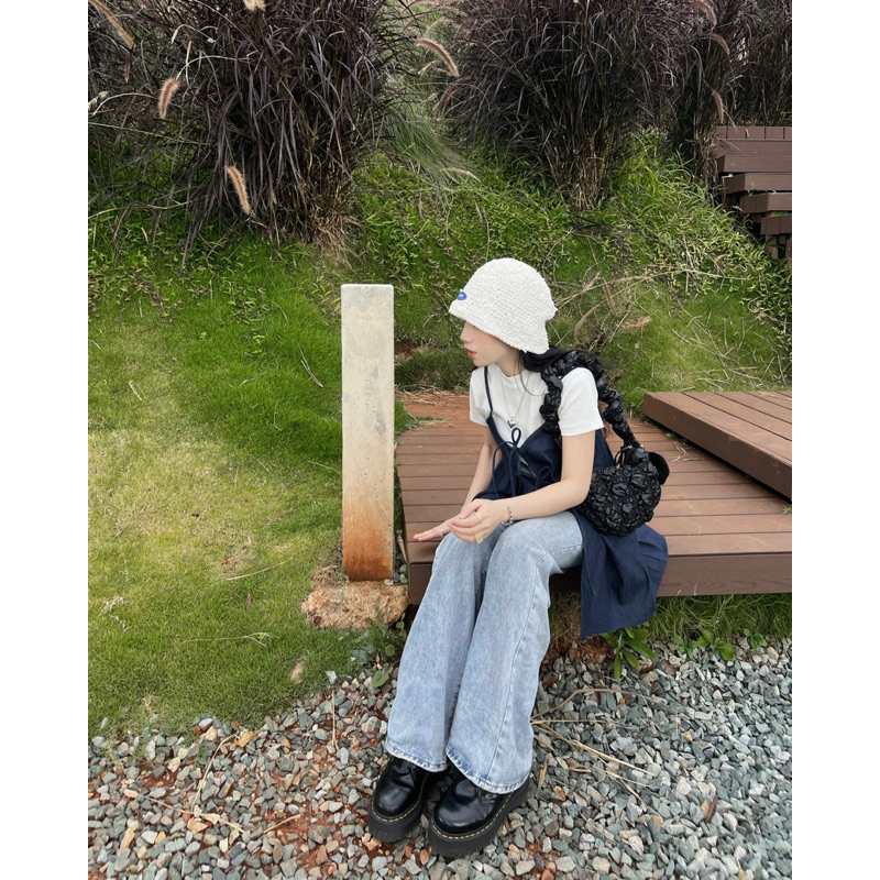 Có sẵn - Áo babydoll denim Xuka 18made ✿ 𝐁𝐲 𝐄𝐢𝐠𝐡𝐭𝐞𝐞𝐧 𝐀𝐠𝐚𝐢𝐧