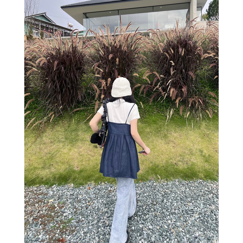 Có sẵn - Áo babydoll denim Xuka 18made ✿ 𝐁𝐲 𝐄𝐢𝐠𝐡𝐭𝐞𝐞𝐧 𝐀𝐠𝐚𝐢𝐧