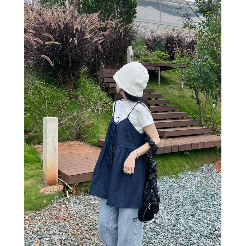 Có sẵn - Áo babydoll denim Xuka 18made ✿ 𝐁𝐲 𝐄𝐢𝐠𝐡𝐭𝐞𝐞𝐧 𝐀𝐠𝐚𝐢𝐧