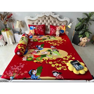 Bộ ga thun hàn quốc - mẫu tết