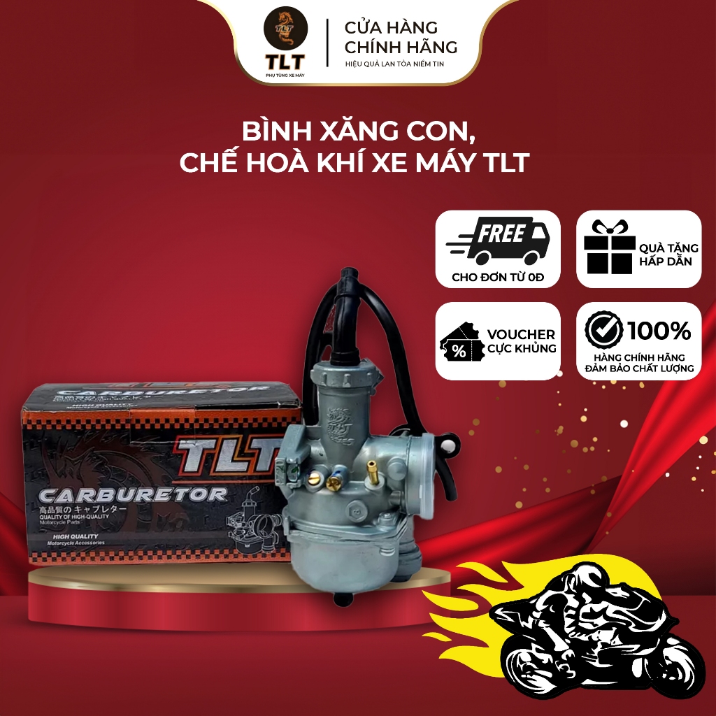 Bình xăng con TLT, bộ chế hòa khí phù hợp cho các dòng xe honda Dream/Wave 100cc sản xuất Nhật Bản bảo hành 12 tháng