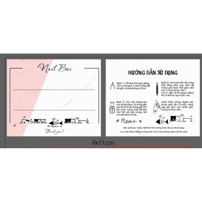 Bìa gắn Nailbox,thẻ gắn móng