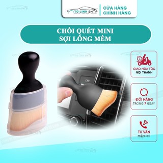 Chổi đầu cong sợi lông mềm dùng vệ sinh nội thất ô tô, bảng điều khiển, cửa thoát khí, làm sạch nhà ở