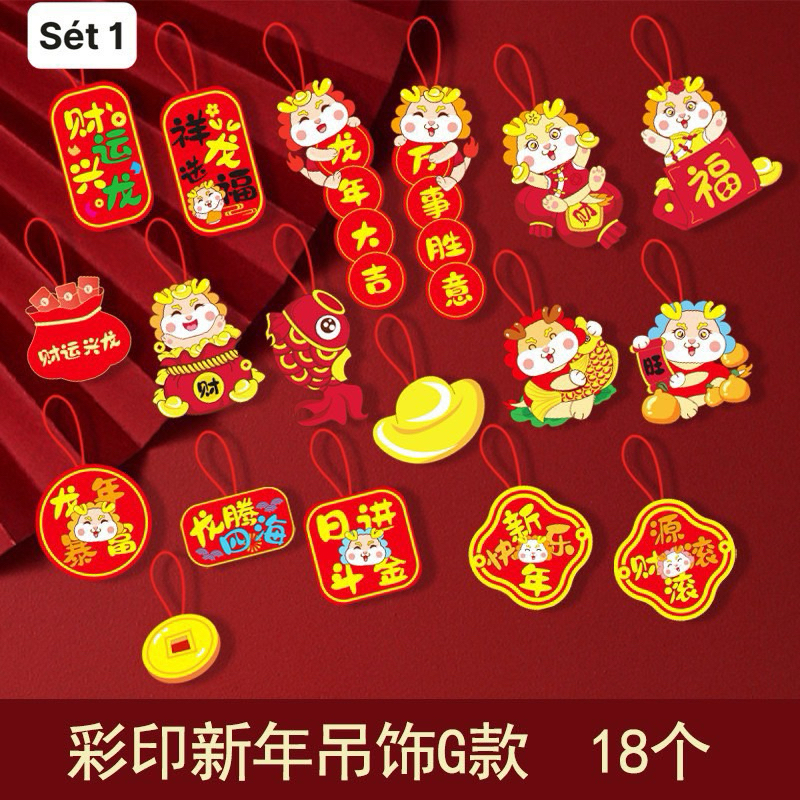 Set 72 món treo tết mix 4 mẫu trang trí nhà cửa siêu xinh