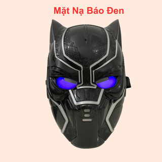 Mặt nạ báo đen mặt nạ black panther chất liệu cao cấp, có đèn phát sáng xanh, siêu chắc chắn