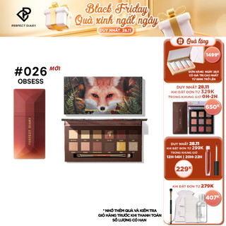 Set Perfect Diary Bảng Phấn Mắt 12 Màu Sắc Hiệu Ứng Ánh Kim Mịn Màng Và Son Môi Lâu Trôi Màu Sắc Tùy Chọn