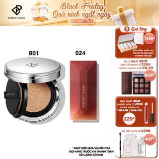 Set Phấn Nước Perfect Diary Kiềm Dầu Mịn Lì Che Phủ Hoàn Hảo Kèm Son Môi Readme Lâu Trôi (Màu Sắc Tùy Chọn)