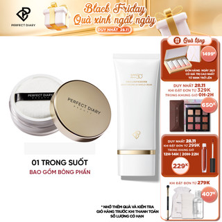 Bộ Perfect Diary Gồm Kem Chống Nắng UV PA + + + 60ML Và Phấn Phủ Mềm Mịn Kiềm Dầu (Nhiều Màu Tùy Chọn)