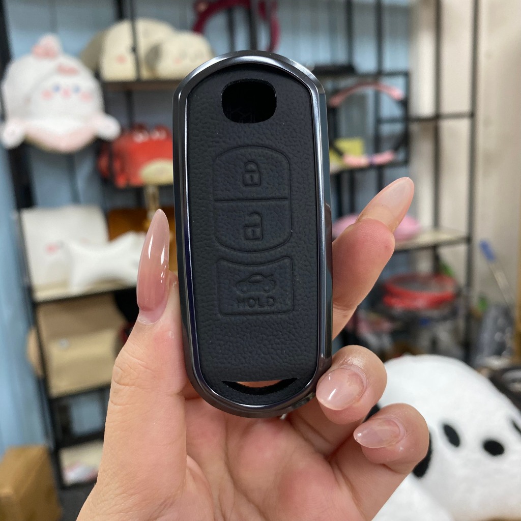 Ốp khóa xe titan mặt da cao cấp chìa khoá xe các loại Mazda  Mazda3 - Mazda 6 - CX5 - CX8 ,ốp khóa viền KL