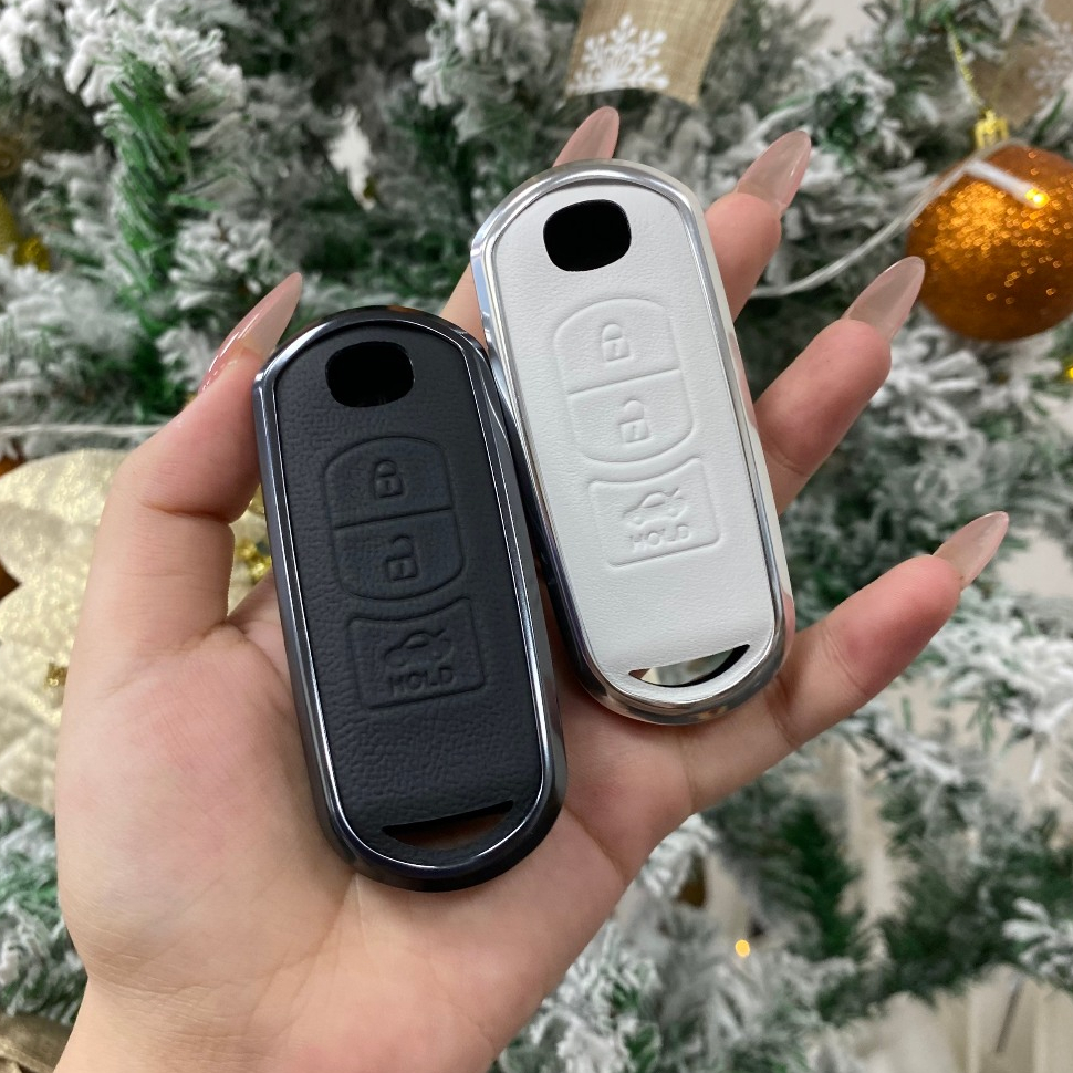 Ốp khóa xe titan mặt da cao cấp chìa khoá xe các loại Mazda  Mazda3 - Mazda 6 - CX5 - CX8 ,ốp khóa viền KL