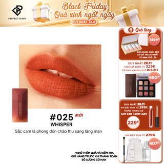Son Kem Perfect Diary ReadMe Lip Sheer Velvet Chất Kem Nhung Lì Lâu Trôi (Màu mới về)