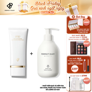 Set Kem Chống Nắng 60ML + Sữa Rửa Mặt Perfect Diary Axit Amin 200ML Tiết Kiệm
