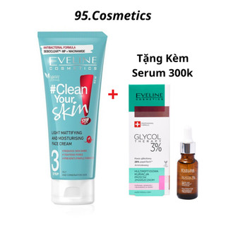 Gel rửa mặt sạch sâu ngừa mụn Eveline 3 trong 1 Clean Your Skin 200ml