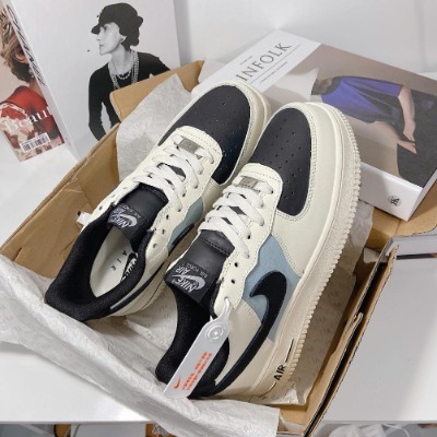 Giày A1 Cream And Black, Giày A1 Mũi Đen Đế Air Bản Cao Cấp, Đủ Size Nam Nữ Full Box + Bill