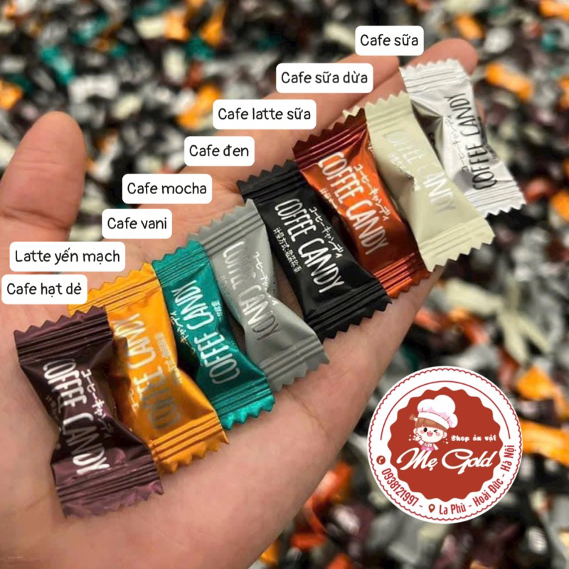 Kẹo cà phê không đường, kẹo ngậm cafe ăn kiêng Coffee Candy các vị