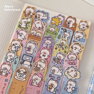 Set 30 bookmark, đánh dấu sách kiêm thước mini hình mèo - Miao's Little Forest