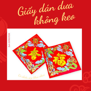 Combo sỉ 100 tờ giấy dán dưa không keo trang trí tết nhiều size