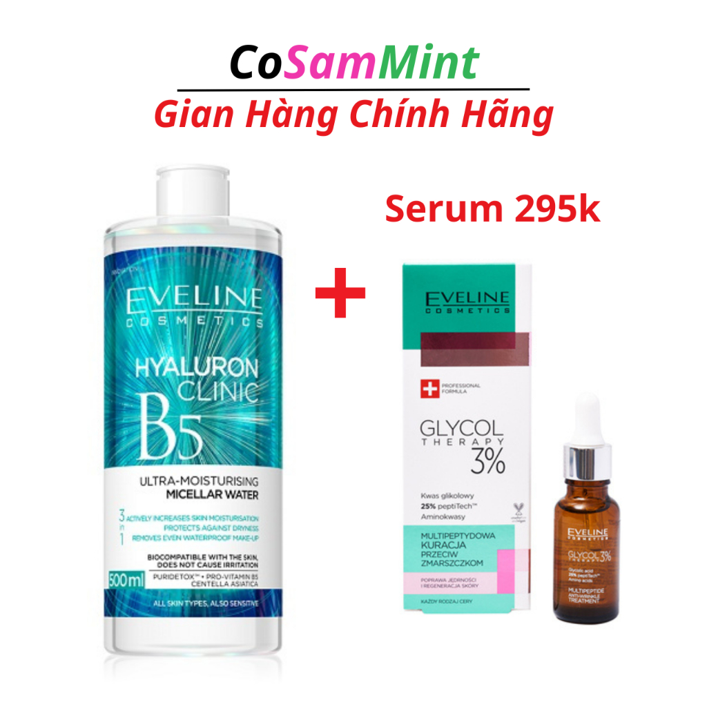 Nước Tẩy Trang Eveline Hyaluron Clinic B5 - 500ML