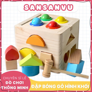  Đồ Chơi Thả Hình Đập Bóng Bằng Gỗ   Loại Lớn  