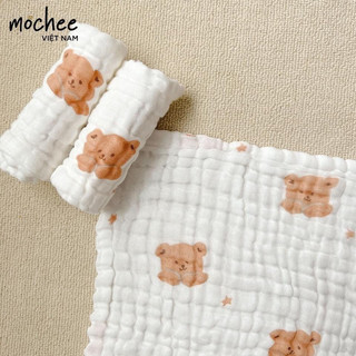 Khăn sữa xô nhăn Mochee cho bé (hộp 5 chiếc)