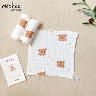 Khăn sữa xô nhăn Mochee cho bé (hộp 5 chiếc)