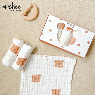 Khăn sữa xô nhăn Mochee cho bé (hộp 5 chiếc)