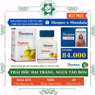 Detox nhuận tràng táo bón thành phần thảo dược chiết xuất Triphala Himalaya