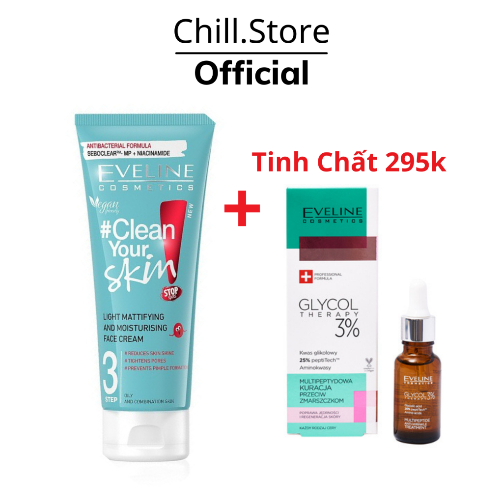 Gel Rửa Mặt Sạch Sâu Ngừa Mụn Eveline 200ML 3 Trong 1 Clean Your Skin( Mẫu Mới)