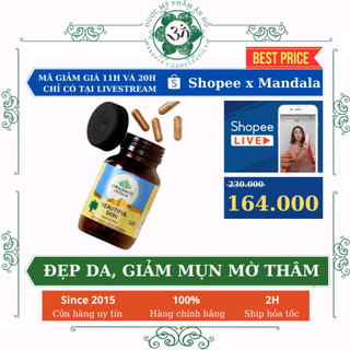 Beautiful Skin Organic India Viên đẹp da giảm mụn ẩn, giảm mụn nội tiết 60v - MandalaShop