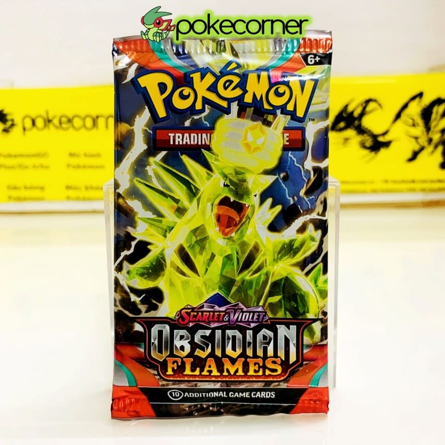 01 Pack lẻ thẻ bài Pokemon TCG Scarlet & Violet Obsidian Flames SV03 Booster Pack chính hãng mới 100% - PokeCorner