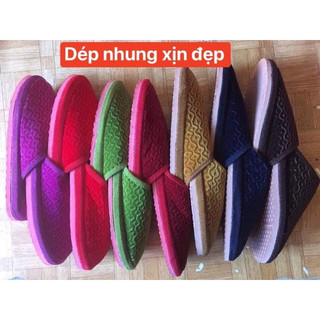 Dép bông nỉ nhung đi trong nhà