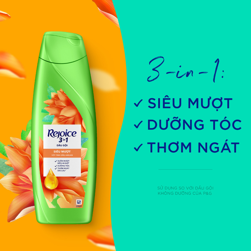 Dầu Gội REJOICE chai 630ml Siêu mượt / Giảm Gàu 3 In 1 / Hoa Hồng Jeju