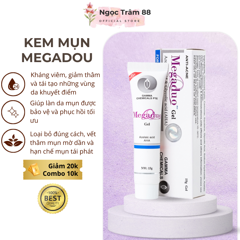 Gel Megaduo Plus giảm mụn thâm nám 15g AHA Retinal 15g dưỡng da mờ sẹo