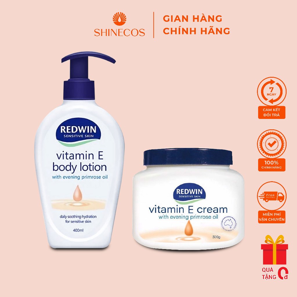 Kem dưỡng da mềm mịn Redwin Vitamin E Cream 300g xuất sứ Úc - Siêu dưỡng ẩm, ngăn ngừa nếp nhăn hiệu quả