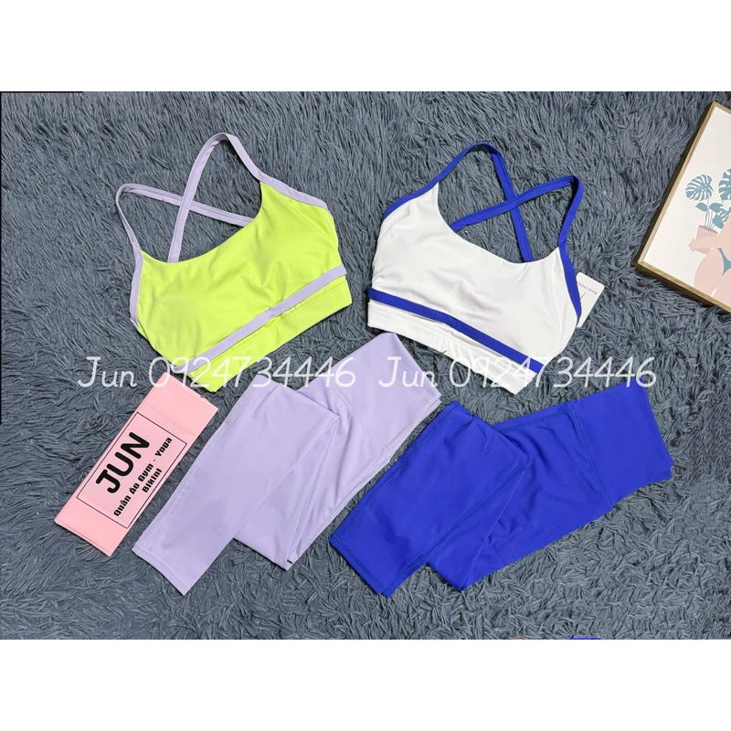 Set lulu 2 dây chéo lưng  tập gym yoga