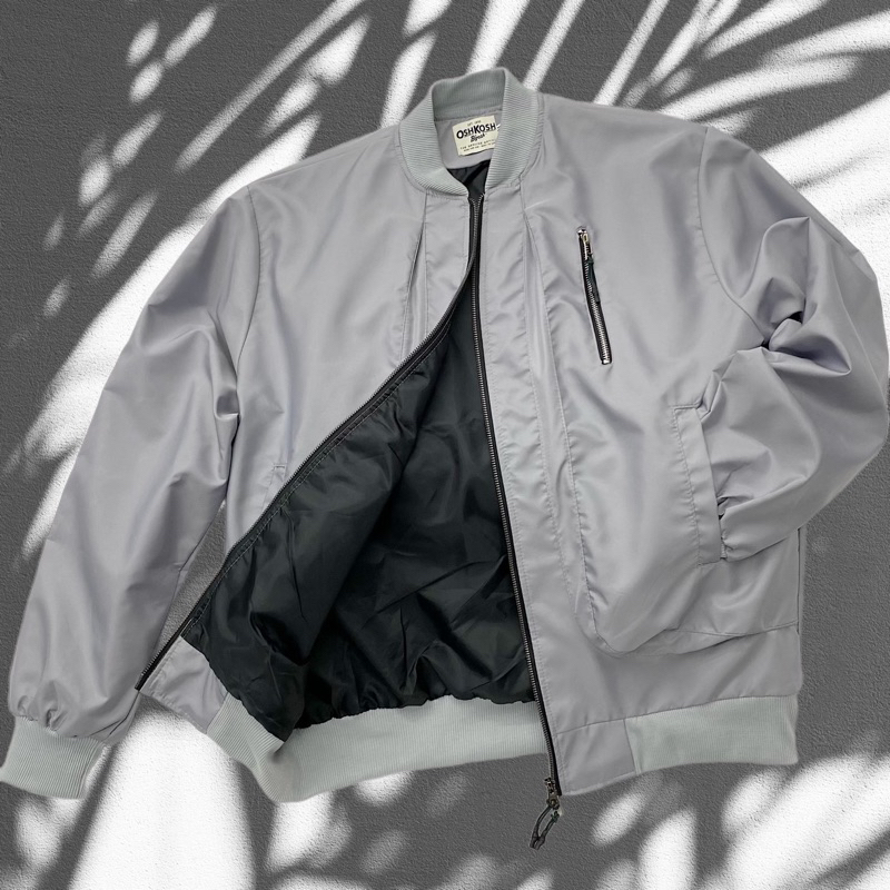 Áo Bomber Zip Ngực 3 Lớp Phom Rộng