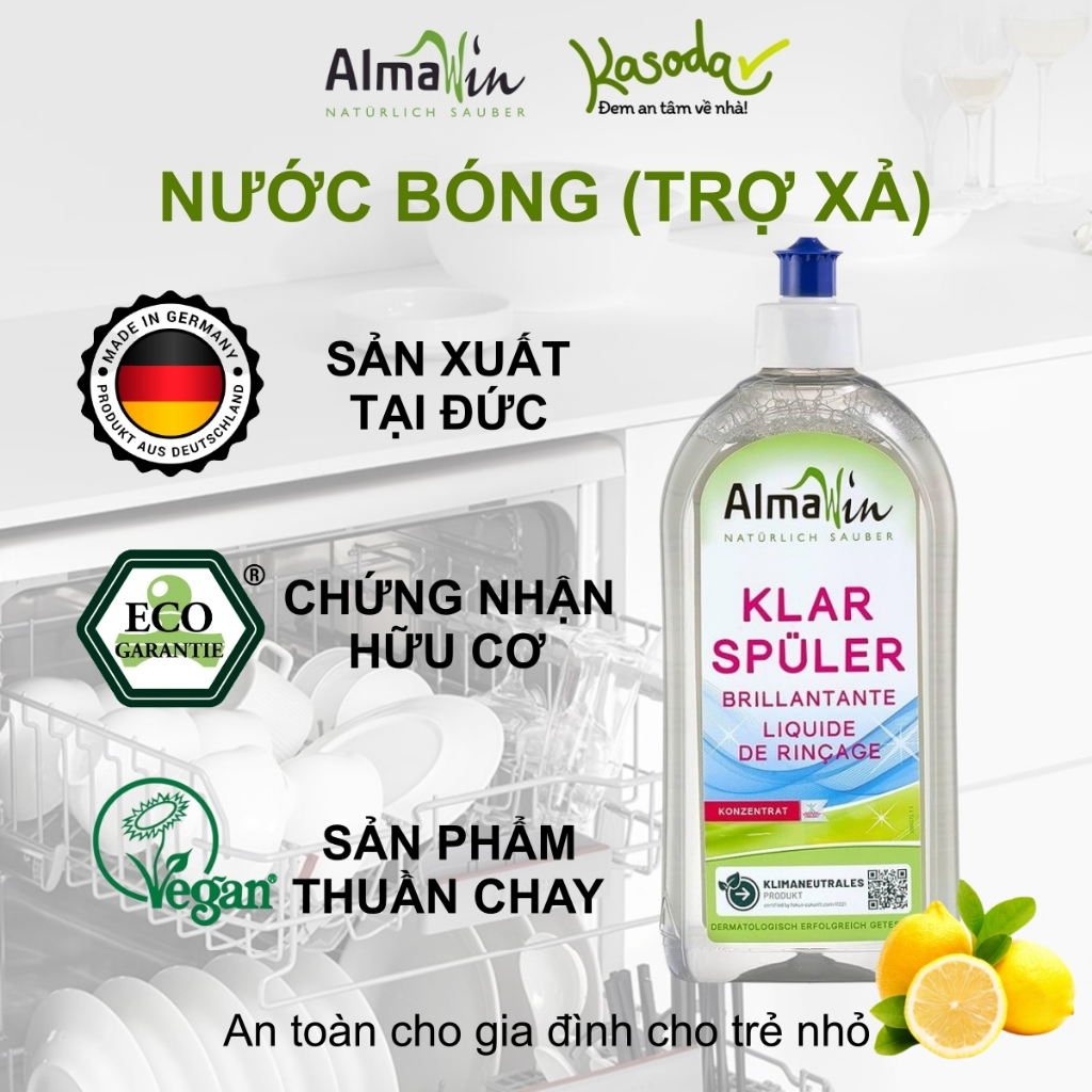 Nước làm bóng Almawin dùng cho máy rửa chén bát máy rửa chén chai 500ml