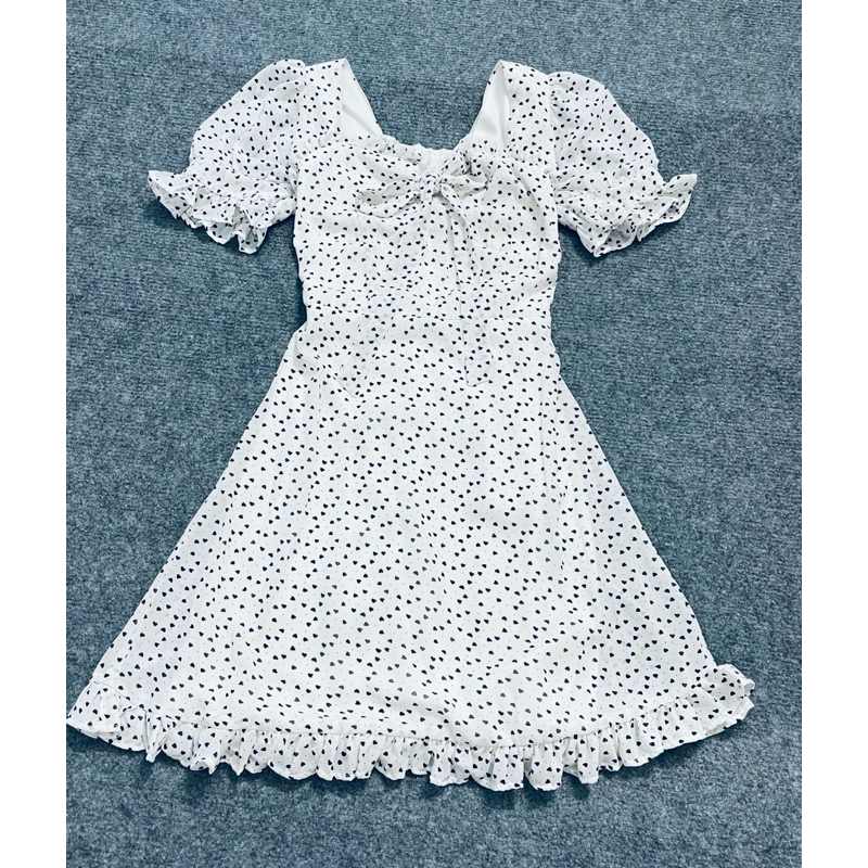 Đầm tiểu thư dáng xoè 2 lớp phối dây mặc được 2 kiểu size S mới 99% - thanh lý pass váy 2hand