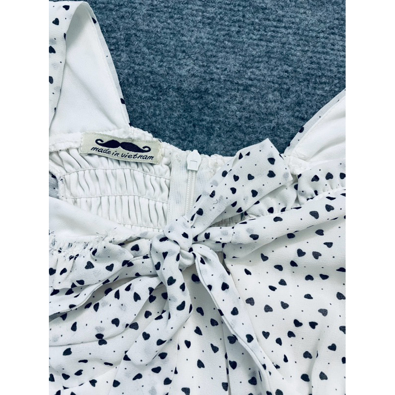 Đầm tiểu thư dáng xoè 2 lớp phối dây mặc được 2 kiểu size S mới 99% - thanh lý pass váy 2hand