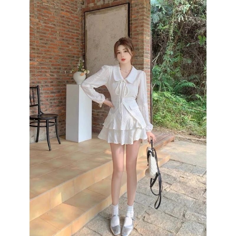SET CHÂN VÁY KÈM ÁO MÀU TRẮNG