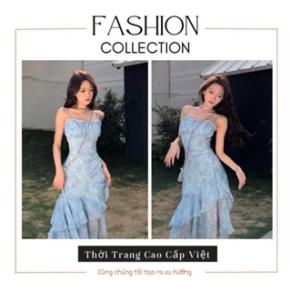 Đầm Nữ 2 Dây Dạo Phố Thướt Tha Bèo Lệch Xẻ Đùi Siêu Hot TH143