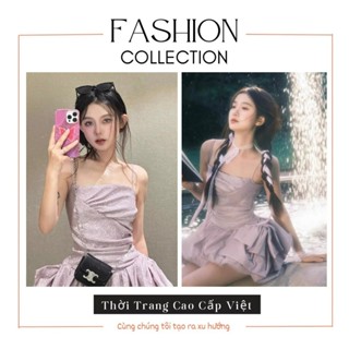  Đầm Nhũ BLING BLING  Váy Nữ Cao Cấp Dáng Xòe 2 Dây Hack Dáng Dự Tiệc TH145 