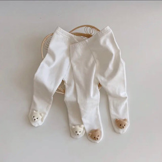Quần tất thêu gấu chất cotton cho bé trai và bé gái